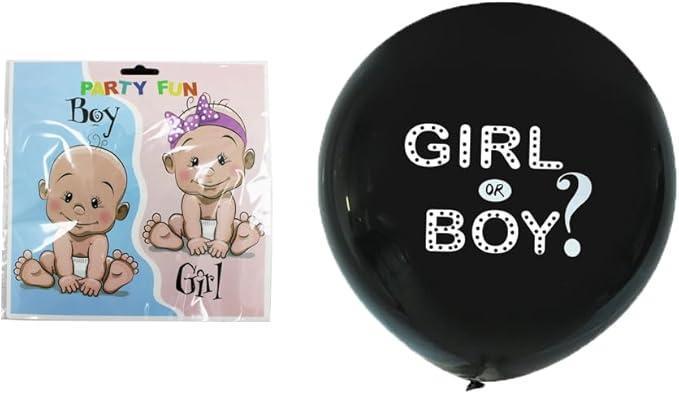 Black Gender Reveal Balloons 36 - Inch Perfect for Baby Boy or Girl Shower (Girl & Boy) - Gamplanet