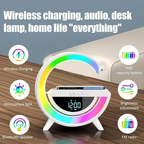 Digital Led Wireless Charger Speaker - Gamplanet