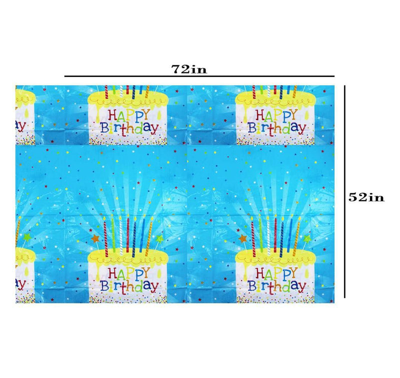 Disposable PE Table Cover for Rectangle Table Birthday Party Decorations - 54 x 72 , Blue - Gamplanet