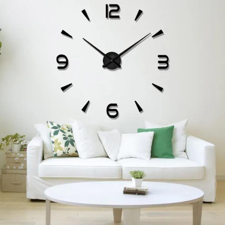 DIY 3D Large Frameless Wall Clock Stickers - Gamplanet