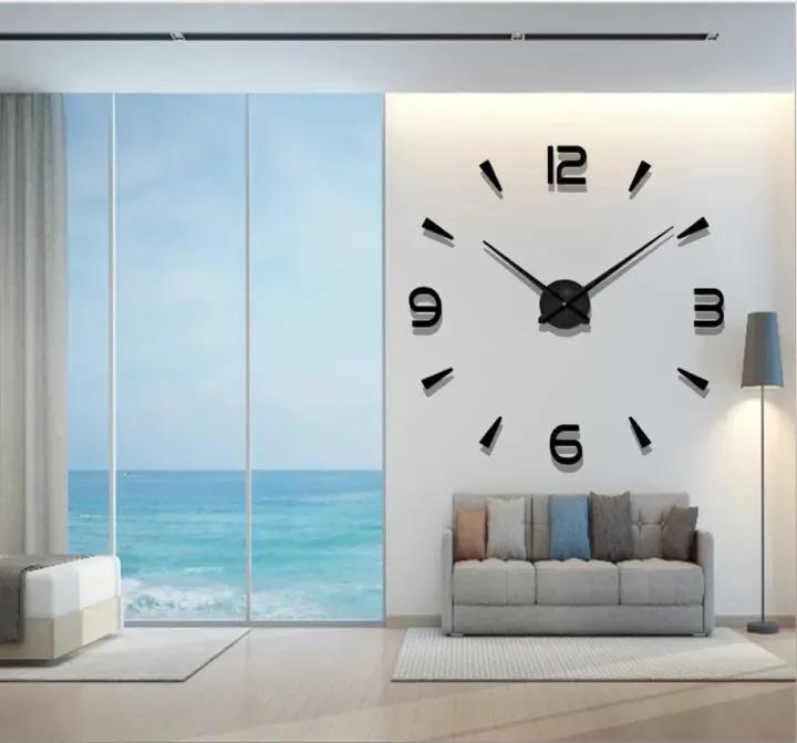 DIY 3D Large Frameless Wall Clock Stickers - Gamplanet