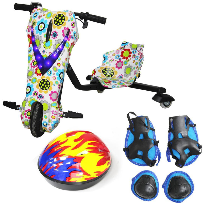 Drifting Electric Scooter for Kids & Adults - 350W Motor, 36V Battery, Safety Gear, 6 & 8 Tires (Flo - Gamplanet