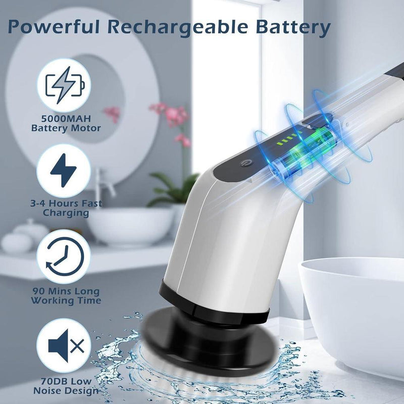 Electric Spin Scrubber With 7 Replaceable Brush Head - Gamplanet