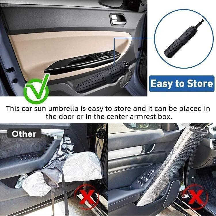 Foldable Car Windshield Sunshade Umbrella - UV Ray Protection - Gamplanet