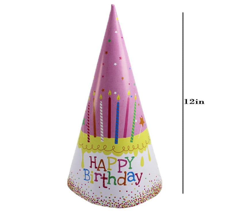 Happy Birthday Paper Hats Festive Headpieces For A Joyous Celebration, Pack of 6 (12 - Inch) - Gamplanet