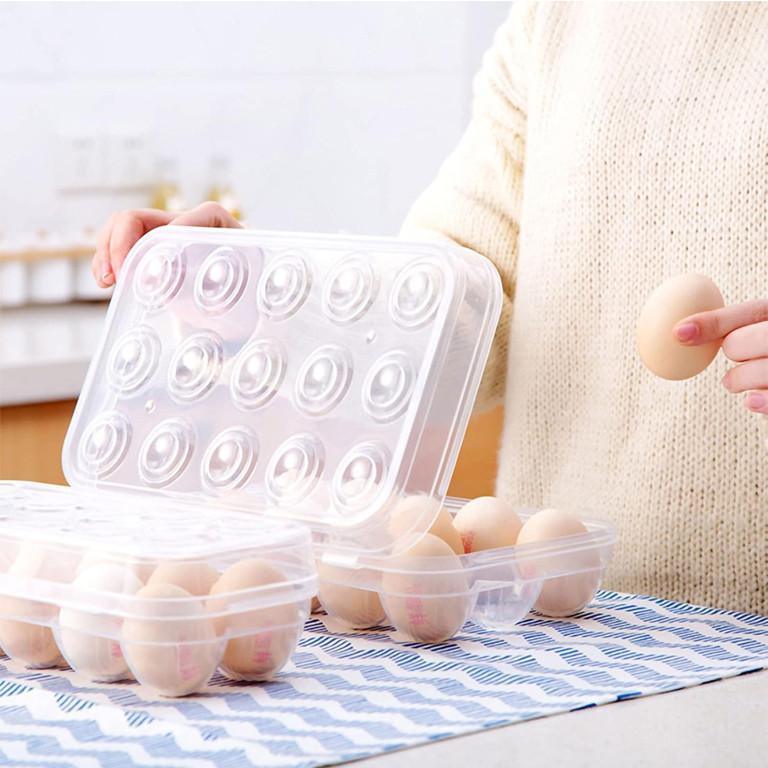 Imported Plastic Egg Storage Box 15 Egg Capacity Tray and Container - Gamplanet