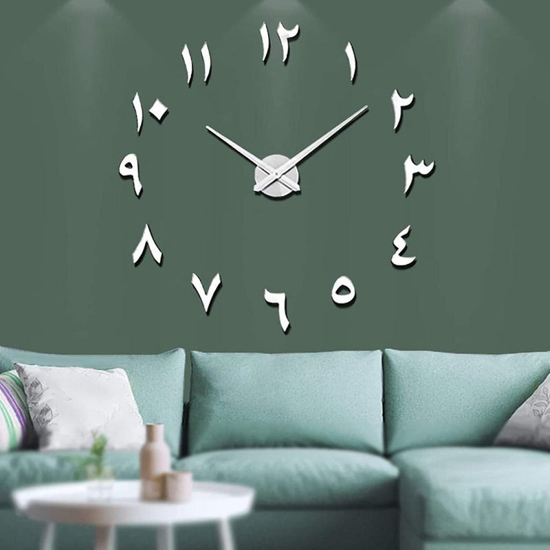 Large DIY Wall Clock Modern 3D Wall Clock With Arabic Number - Gamplanet