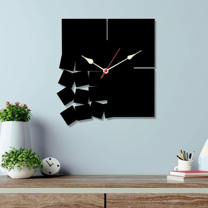 Minimal Broken Blocks 3D Acrylic Wall Clock - Gamplanet