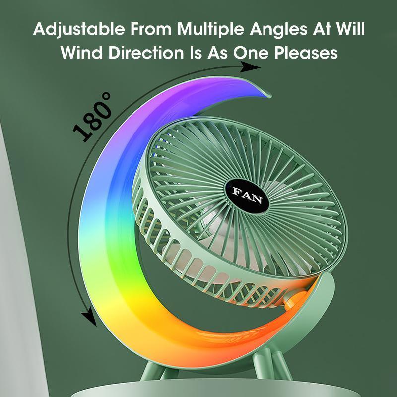 Multicolor Desk Fan With LED Lights - Gamplanet