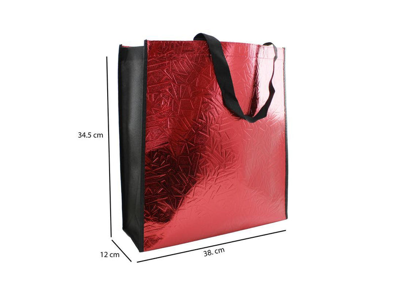 Non Woven Fabric Bag Elegance for Stylish Carrying - 34.5 x 12 x 38cm, Bold Red - Gamplanet