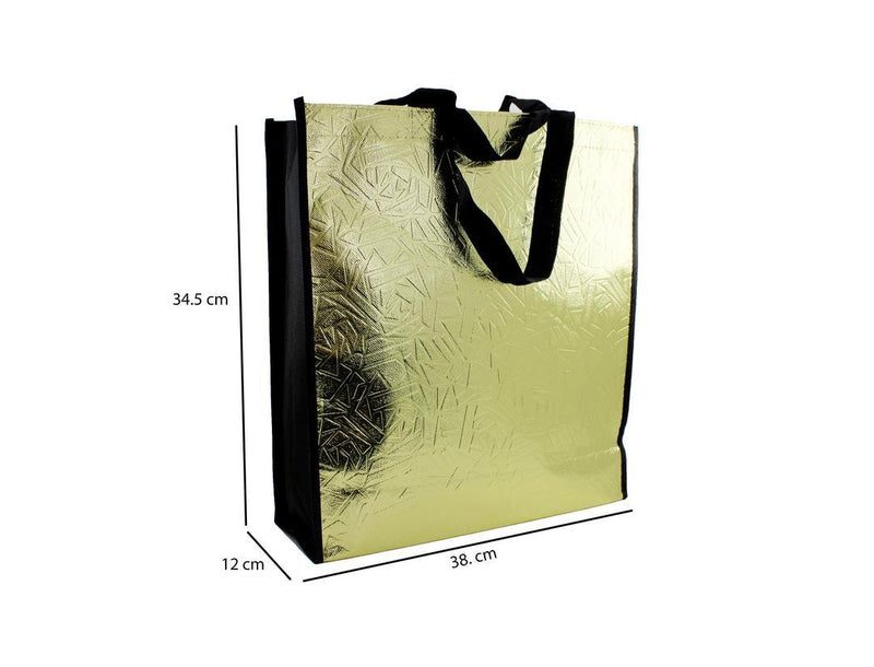 Non - Woven Fabric Tote Bag for Stylish Convenience - 34.5 x 12 x 38cm, Golden - Gamplanet