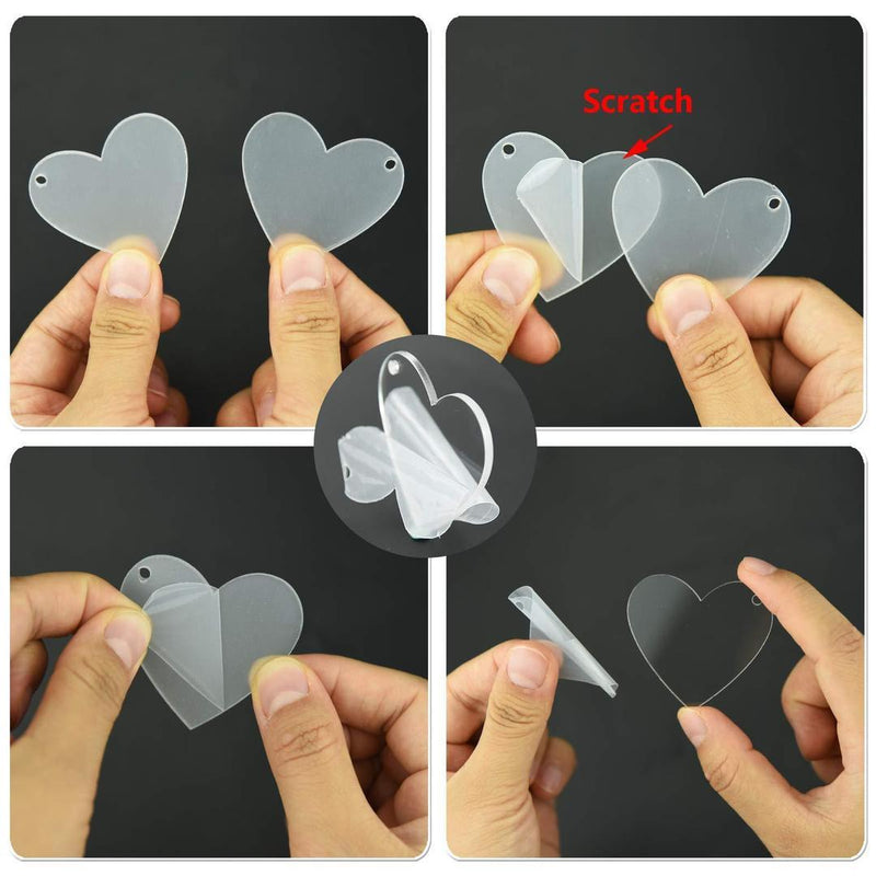 Pack Of 40 - 2 - Inch Acrylic Heart Keychain Blanks - Gamplanet