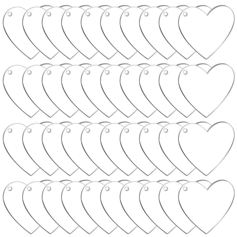 Pack Of 40 - 2 - Inch Acrylic Heart Keychain Blanks - Gamplanet