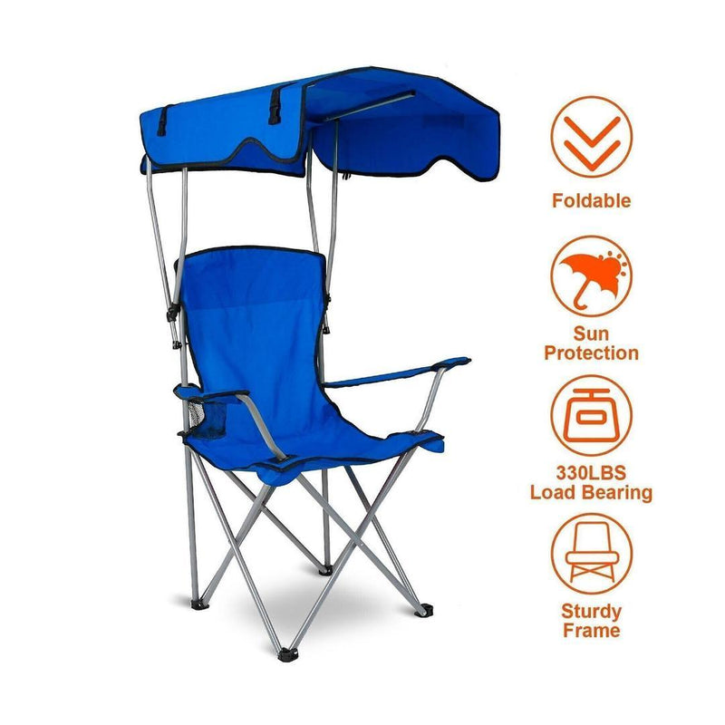 Portable Camping Recliner for Beach and Outdoor Activities, Foldable Outdoor Lounge Chair with Cup H - Gamplanet