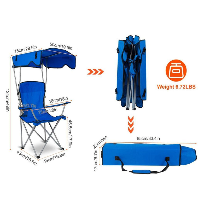 Portable Camping Recliner for Beach and Outdoor Activities, Foldable Outdoor Lounge Chair with Cup H - Gamplanet