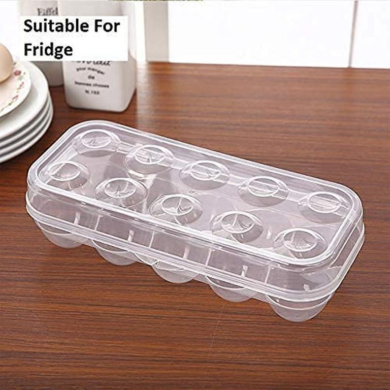 Portable Plastic Refrigerator Egg Container 10 Section Standard Size Egg Holder Fridge Tray - Gamplanet