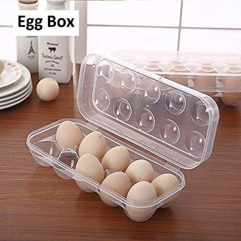 Portable Plastic Refrigerator Egg Container 10 Section Standard Size Egg Holder Fridge Tray - Gamplanet