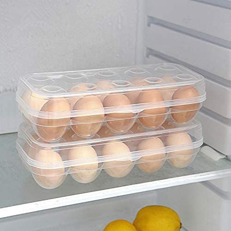 Portable Plastic Refrigerator Egg Container 10 Section Standard Size Egg Holder Fridge Tray - Gamplanet