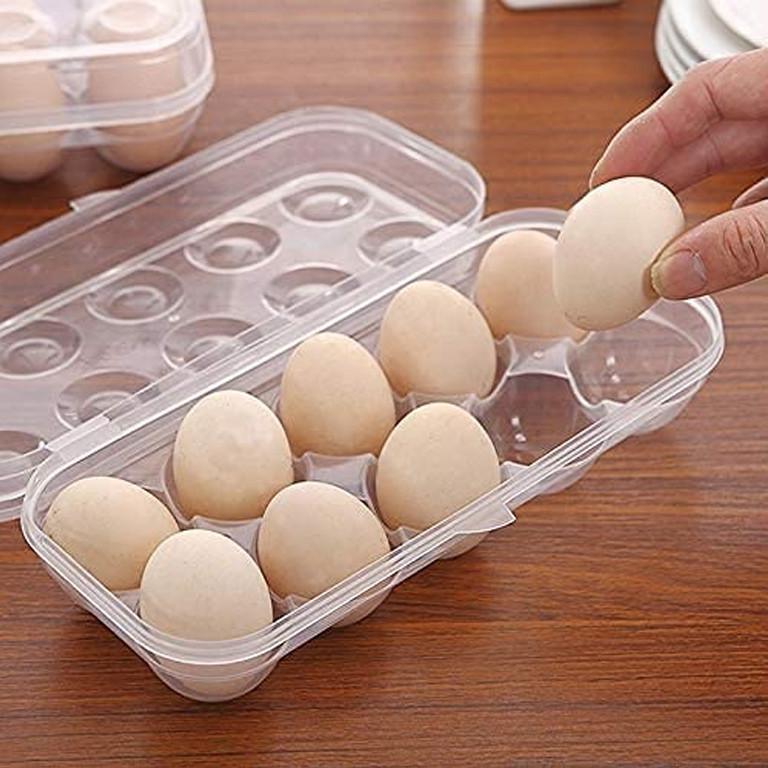 Portable Plastic Refrigerator Egg Container 10 Section Standard Size Egg Holder Fridge Tray - Gamplanet