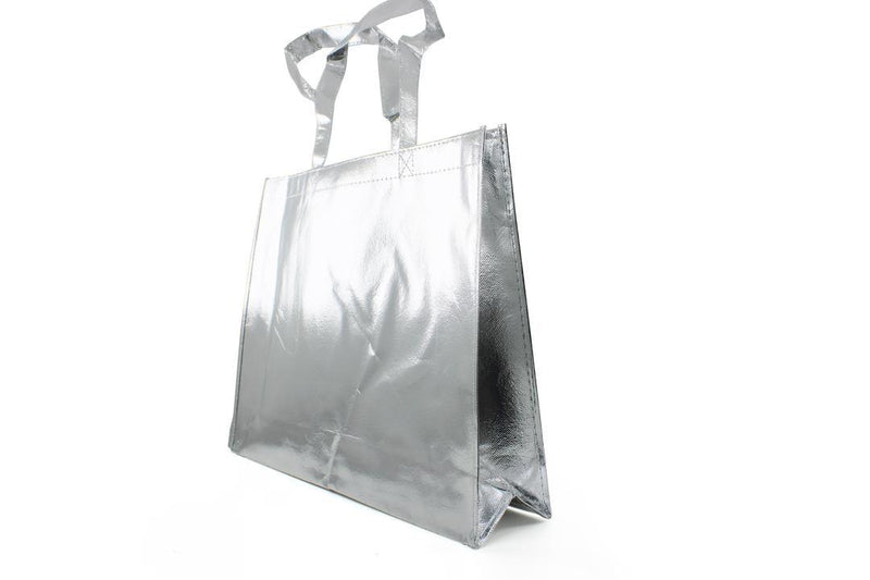 Reusable Non - Woven Fabric Grocery Tote Bag With Handle - 40 x 12 x 32cm, Silver - Gamplanet