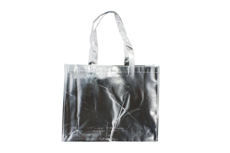 Reusable Non - Woven Fabric Grocery Tote Bag With Handle - 40 x 12 x 32cm, Silver - Gamplanet