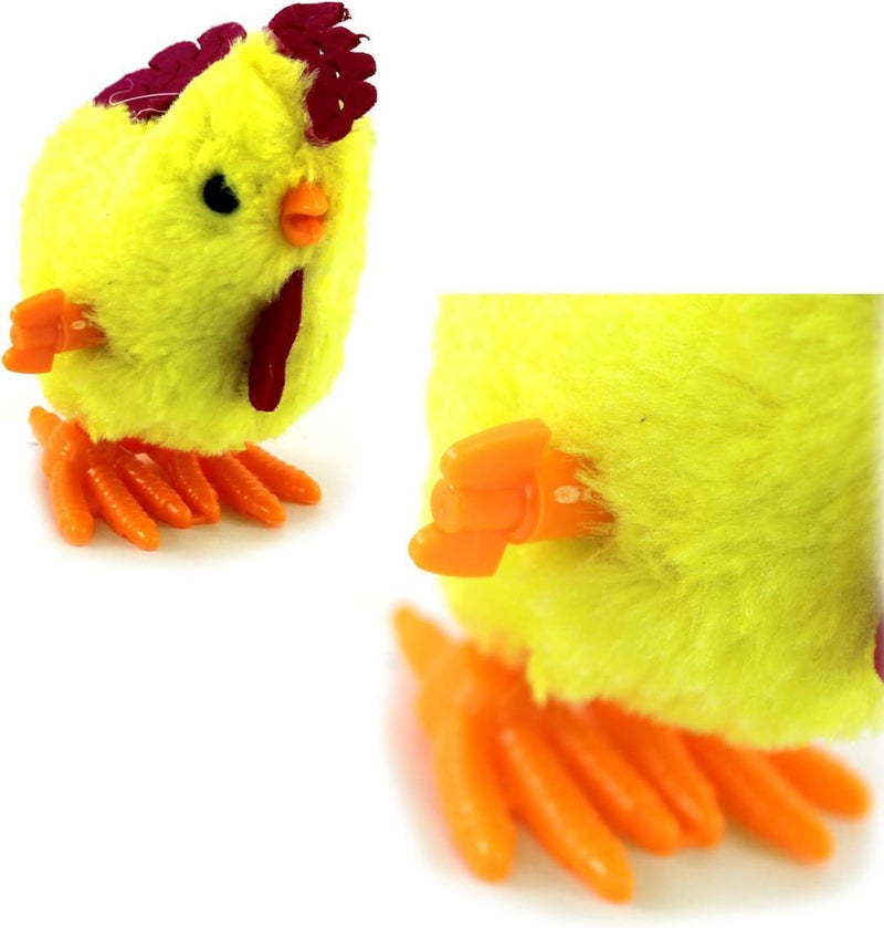 Rooster Yellow Wind Up Jumping Chicken Plush Toy Fun Novelty Toy for Party Favors - Gamplanet