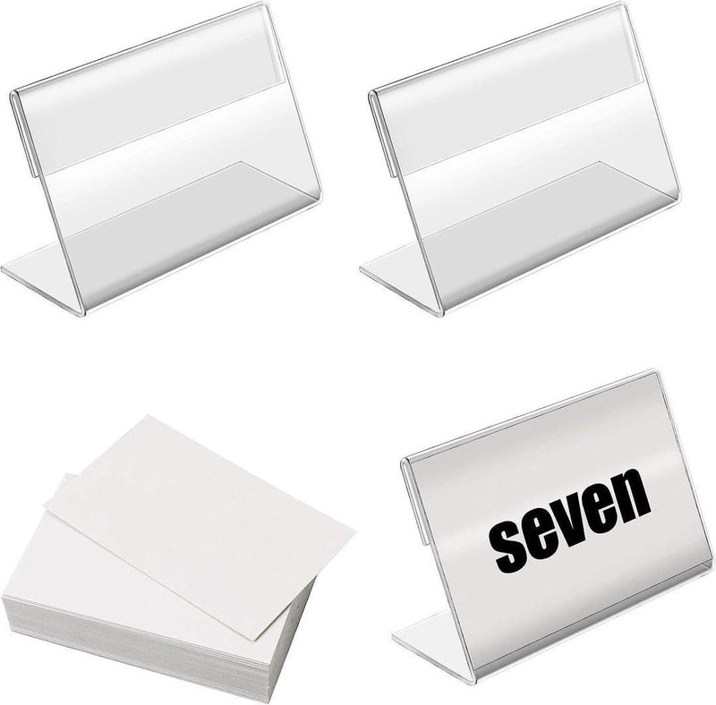 Set of 10 Mini Clear Acrylic L - Shape Sign Display Holders - Gamplanet