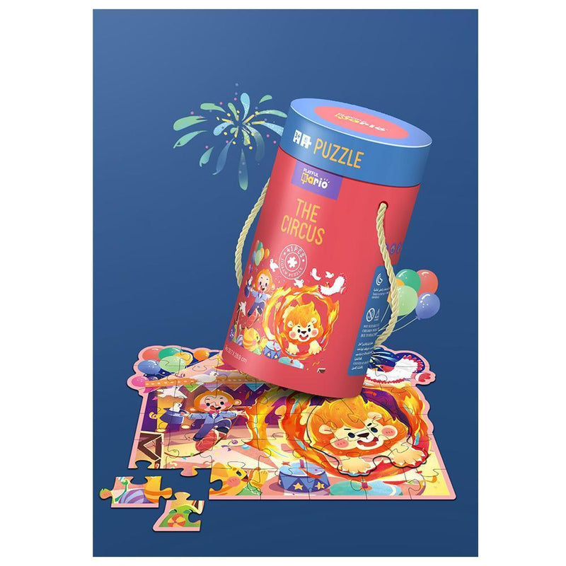 Step into the Spectacular Circus: Engaging 41 - Piece Educational Puzzle in Large Cylinder Box - Gamplanet