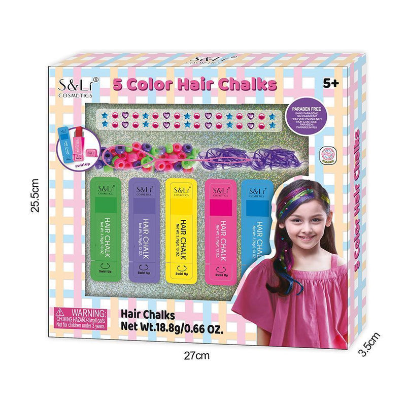 Swirl Up 5 Hair Chalk Color Set - 5+ Ages - Paraben Free - For Girls - Gamplanet