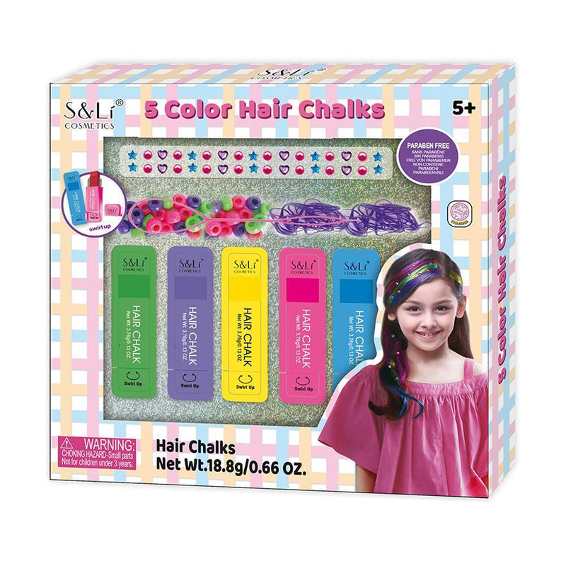 Swirl Up 5 Hair Chalk Color Set - 5+ Ages - Paraben Free - For Girls - Gamplanet