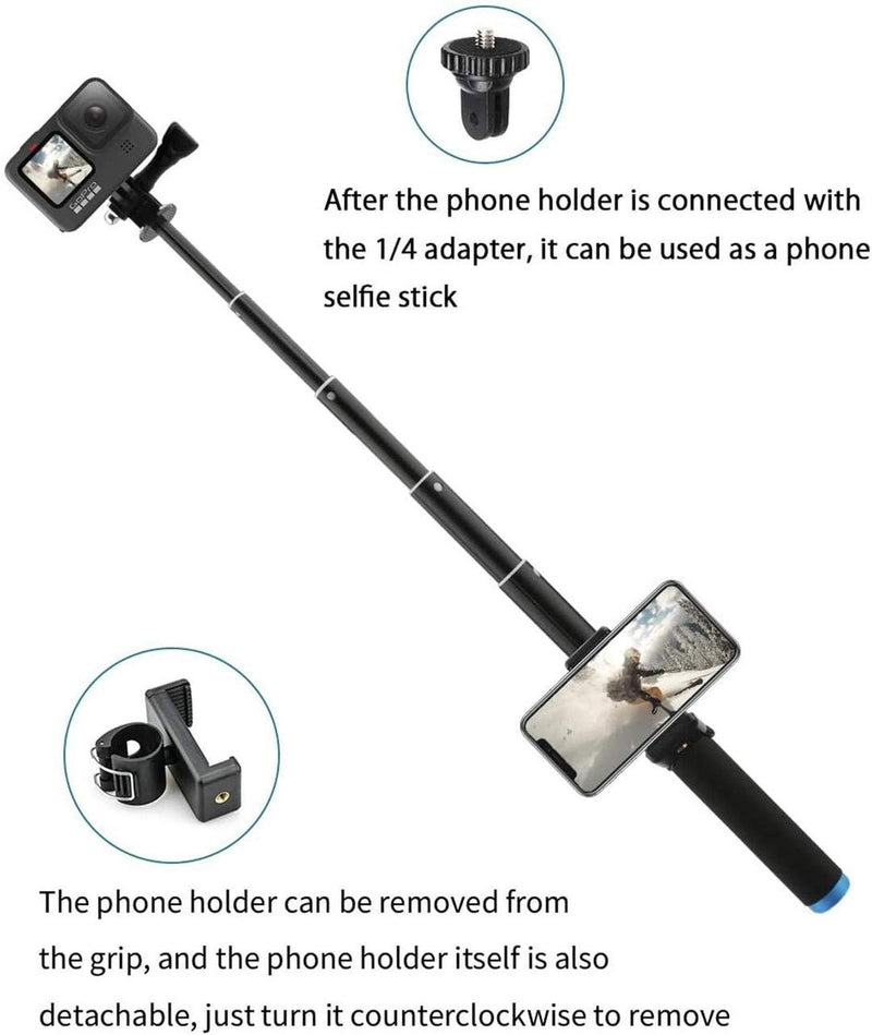 TELESIN Selfie Stick Monopod With Tripod Mount For GoPro HERO DJI Osmo Insta360, 20121303 - Gamplanet