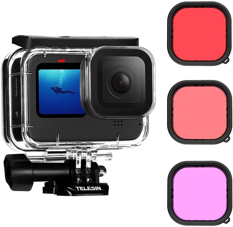 TELESIN Waterproof Case For GoPro HERO13/12/11/10/9 45M Deep Diving, 20102501 - Gamplanet