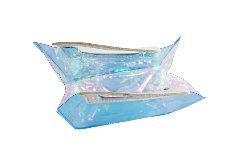 Transparent Clear Nylon Gift Bag High Quality PVC Handled Gift and Shopping Bag (Blue, 16x18x9 cm) - Gamplanet