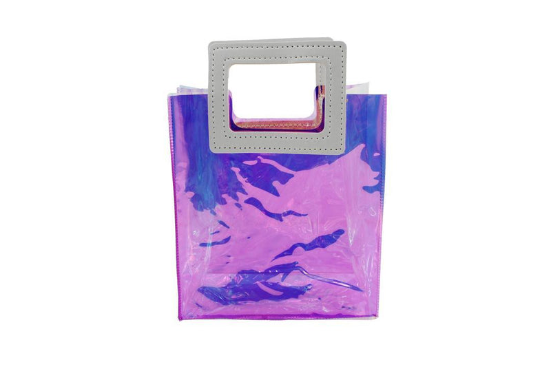 Transparent Clear Nylon Gift Bag High Quality PVC Handled Gift and Shopping Bag (Pink, 16x18x9 cm) - Gamplanet