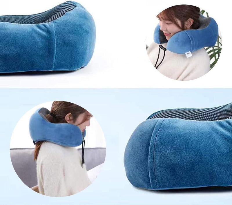 Travel Neck Pillow Memory Foam, Perfect for Car and Airplane Travel - 30 x 24cm - Gamplanet