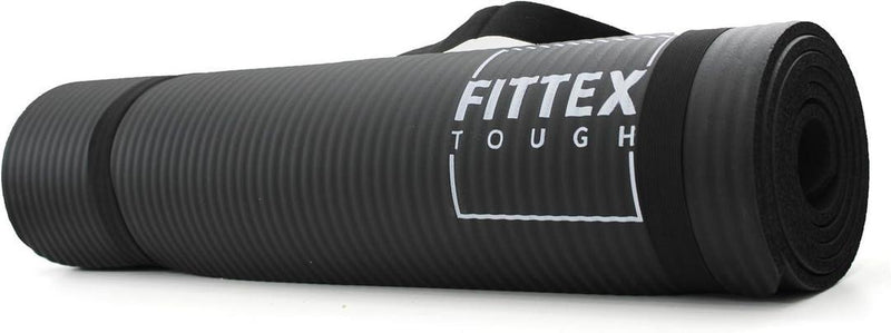 Yoga Mat With Carry Strap, 188 x 61 x 1cm, Made of Durable Non - slip 10mm Thick Material, Black - Gamplanet